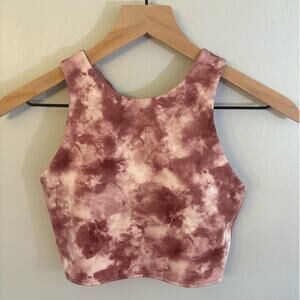 Athleta Conscious Crop Bra Top Size XS Pink Tie Dye